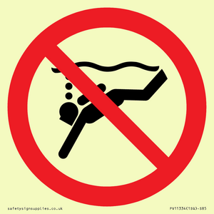 Prohibition: No sub-aqua diving